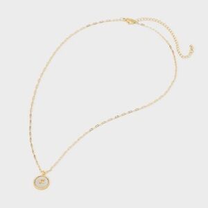 Beloved + Inspired 14K Gold Dipped Mother of Pearl Zodiac Pendant Necklace - NWT